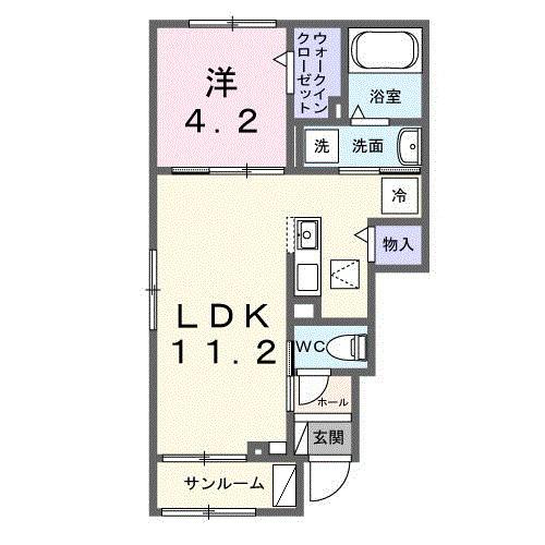 アンフィニ　アムールⅠ（101） 間取り図画像
