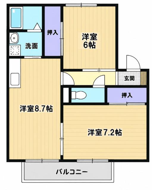 サンガーデン薬師台D棟（201） 間取り図画像