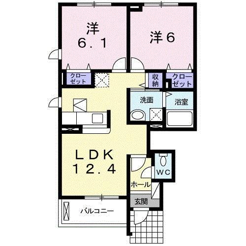 リシェコリーヌＢ（101） 間取り図画像