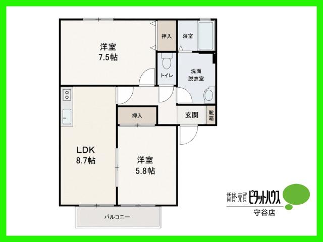 サンガーデン薬師台Ｂ棟（202） 間取り図画像