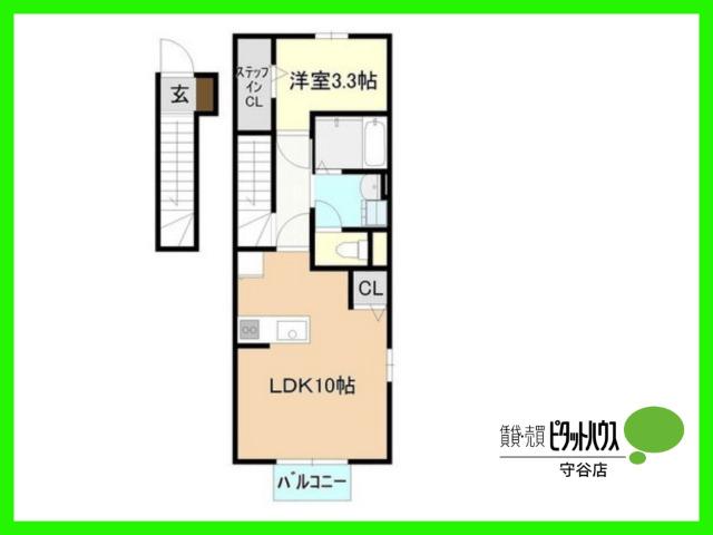 守谷市本町アパート 間取り図画像