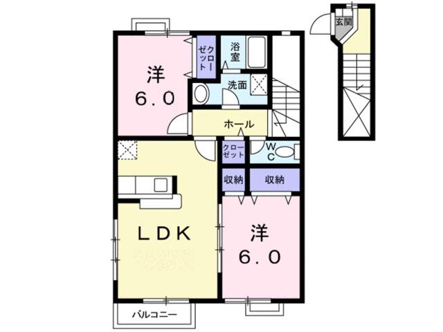 カーサプラートＢ（204） 間取り図画像