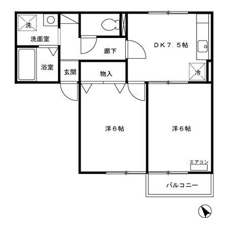 サニーコート桜井　Ⅱ（103） 間取り図画像