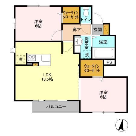Azure（アズ−ル）　A（102） 間取り図画像