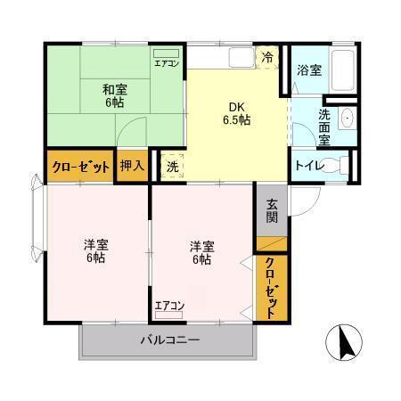 メゾン森PartⅠ・Ⅱ（Ⅰ101） 間取り図画像
