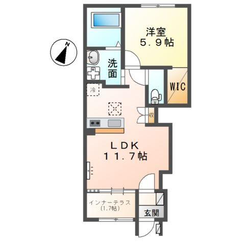 ブランシュ　フルール　Ｋ１ 間取り図画像