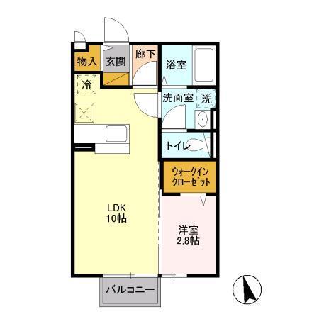 サニープレイス　B（102） 間取り図画像