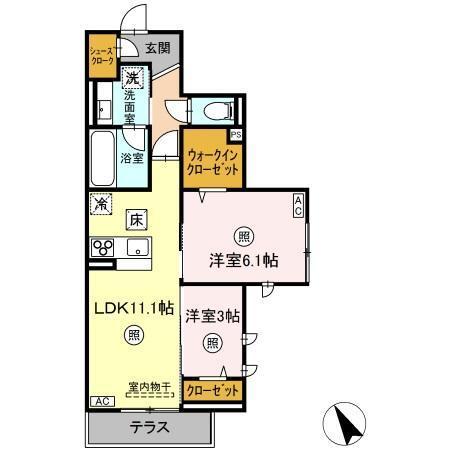 MIRAI’S（102） 間取り図画像