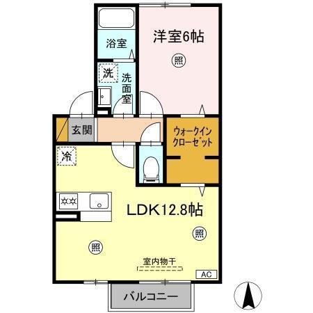 エクレールA・B・C・D　C棟（201） 間取り図画像