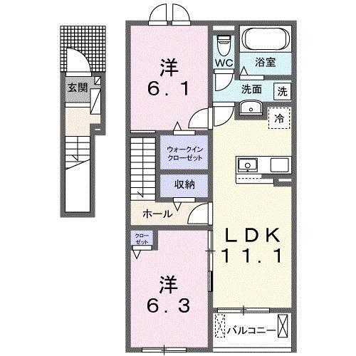 ヴィスタ　ブライト　Ｅ（204） 間取り図画像