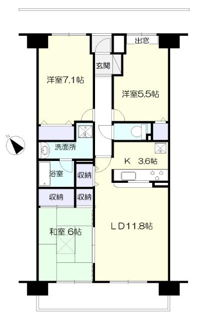 ハーモニータウン新取手壱番館　最上階【オーナーチェンジ物件】 間取り図画像