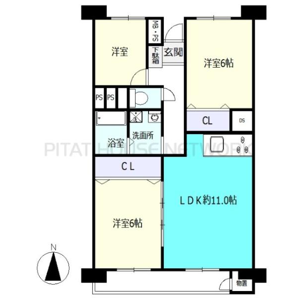 取手中央タウン　E棟　6階