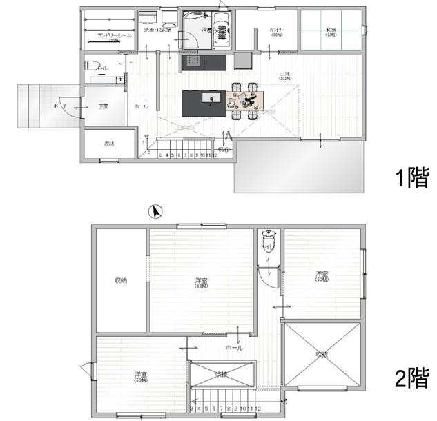延床面積118.47㎡・3SLDK　/　生活しやすい家事動線を取り入れた間取り！