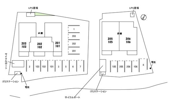 コンフォーザ　A棟 駐車場