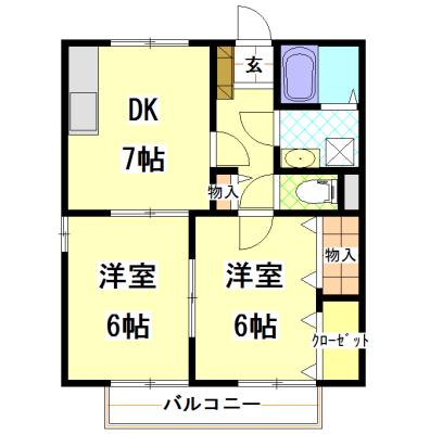浅口郡里庄町大字里見アパート 間取り図画像