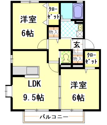 浅口郡里庄町大字新庄アパート 間取り図画像