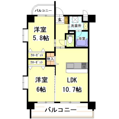倉敷市玉島上成マンション 間取り図画像