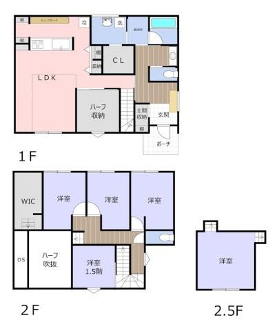 倉敷市玉島乙島一戸建 間取り図画像