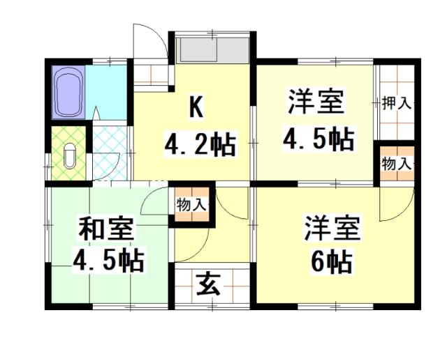 倉敷市玉島一戸建 間取り図画像