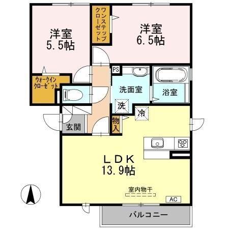 クレール　B棟 間取り図画像