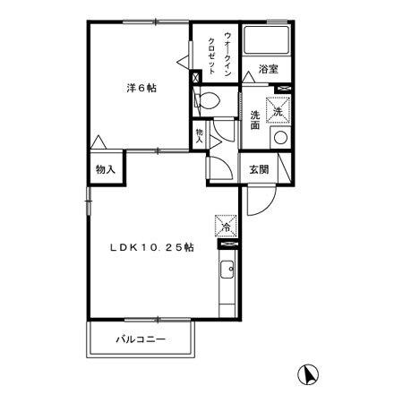 ヴィラクレストⅡ（201） 間取り図画像