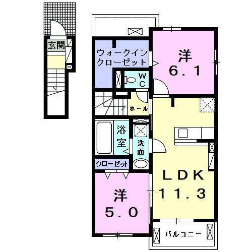 クレールⅤ　Ａ（205） 間取り図画像