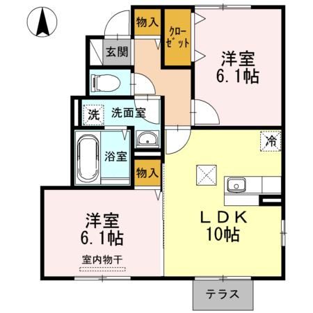 ヴィスキオ　T 大江（101） 間取り図画像