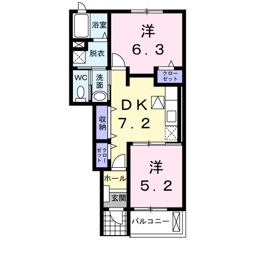 サングリーン錦ヶ丘　Ａ棟（102） 間取り図画像