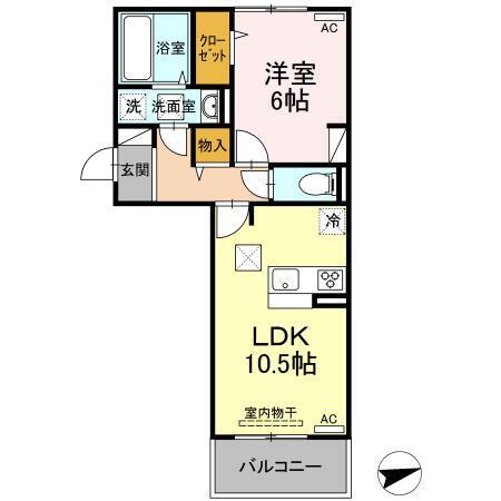 アンジューノ上代　A棟（105） 間取り図画像