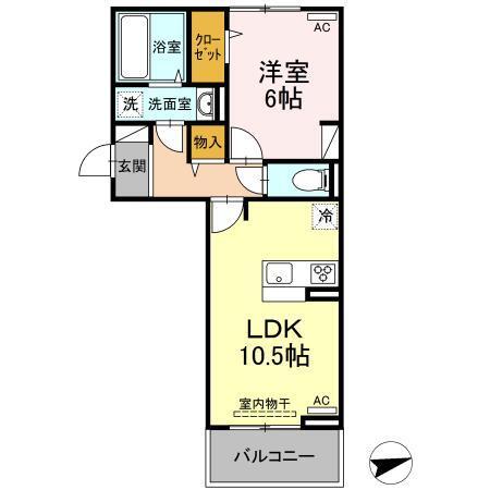 アンジューノ上代　A棟（305） 間取り図画像