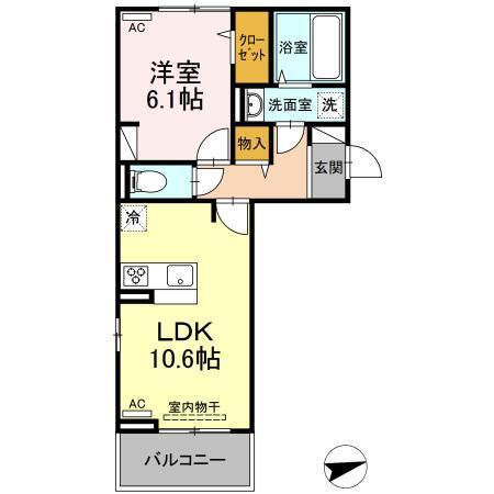 アンジューノ上代　B棟（207） 間取り図画像