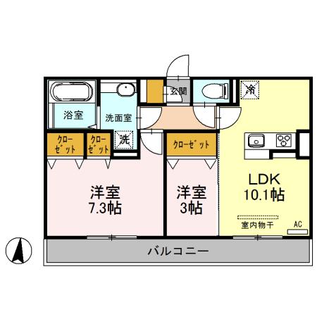 セキュレア須屋　H棟（202） 間取り図画像