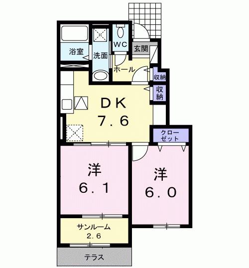 ＮｏｂｌｅＰｅａｃｈ弐番館（103） 間取り図画像