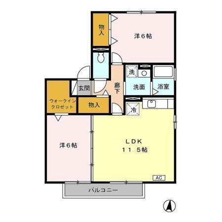 ウィルモア西梶尾　A棟（201） 間取り図画像