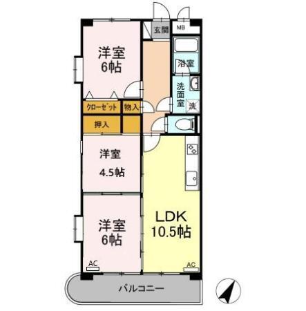 フロンティア・ウィン（3-D） 間取り図画像