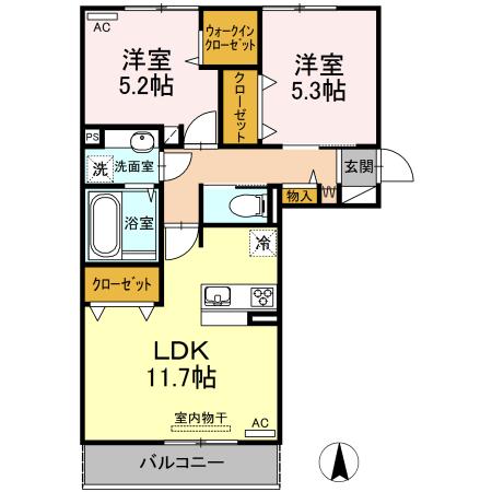 ヴィクトワール健軍（303） 間取り図画像