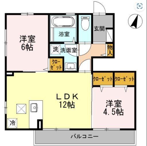 熊本市中央区新屋敷アパート 間取り図画像
