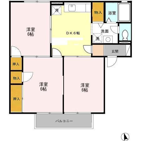 レジデンス西村　B棟（201） 間取り図画像