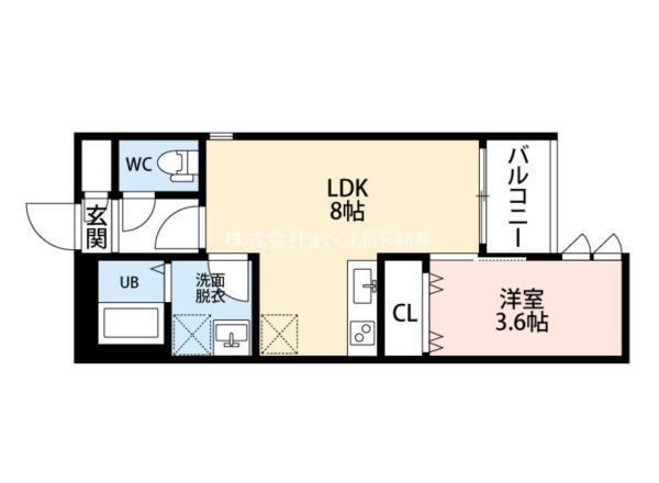 R-smart 光 新町（301） 間取り図画像