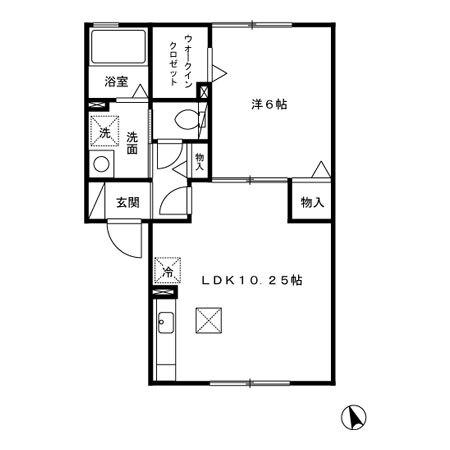 ヴィラクレストⅡ（102） 間取り図画像