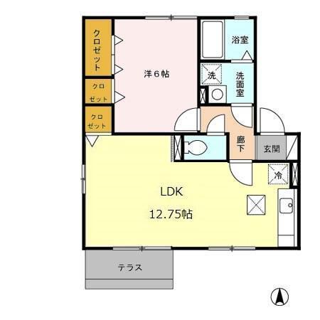 オークスドュール・ウルゲ　A棟（105） 間取り図画像