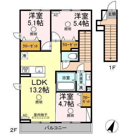 アリエス　A（202） 間取り図画像