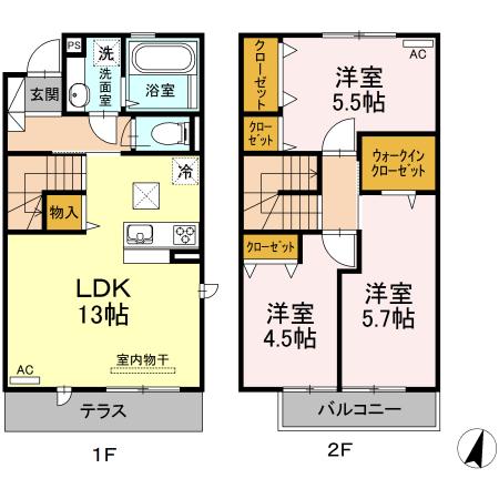 フルールブラン（101） 間取り図画像