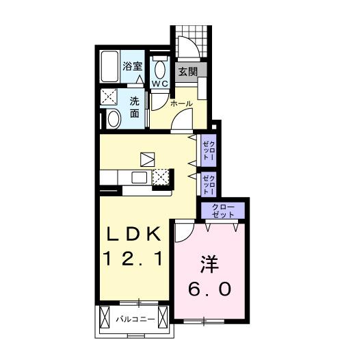 エンブレイスミドル（102） 間取り図画像