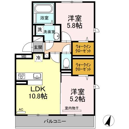 セキュレア須屋　K棟（201） 間取り図画像