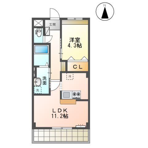 グレーシア水前寺 間取り図画像