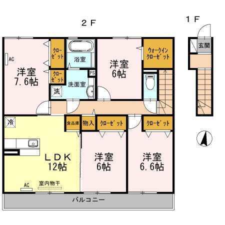 ラ・フォンテ　B棟（201） 間取り図画像