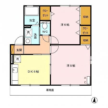 キャッスル　コンフォート　B棟（103） 間取り図画像