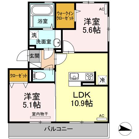 Ｄ・プレヴェイルⅡ（201） 間取り図画像