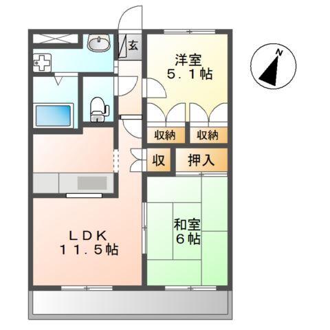 グリーンヒル弐番館 間取り図画像